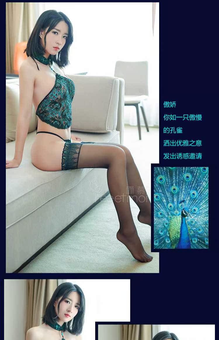 Retro Court Sexy thêu tạp dề Set Ba điểm nóng gợi cảm Niềm đam mê thiết lập quần lót mở - Bellyband đồ ngủ cosplay
