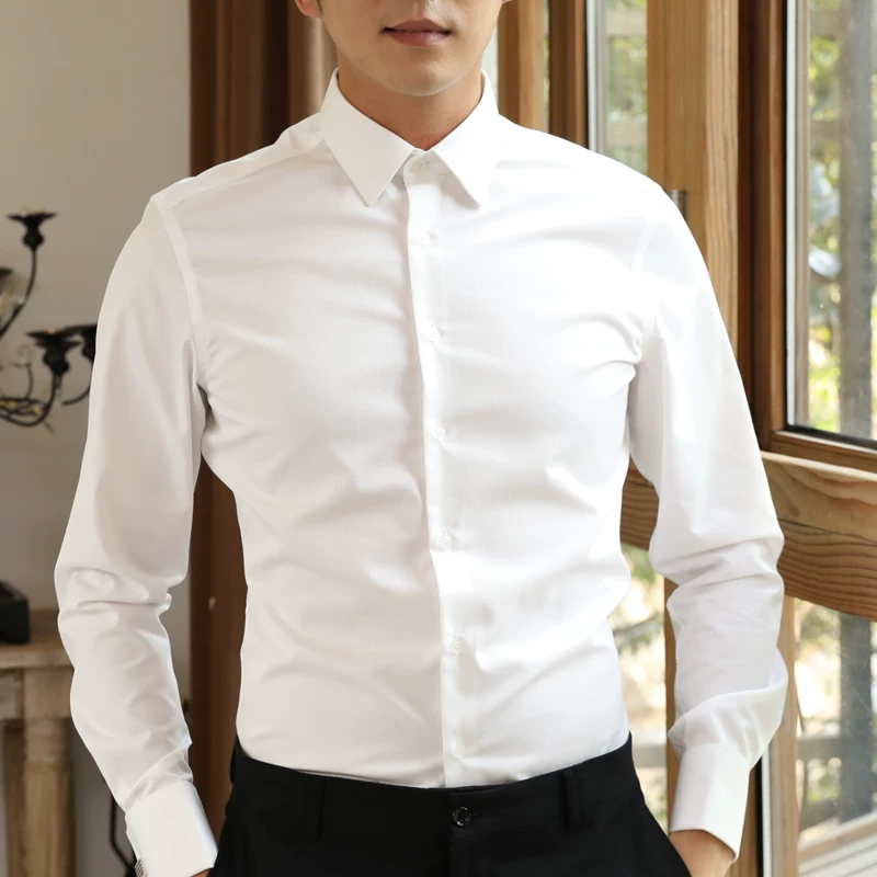 Рубашка, классический пиджак костюма, французский стиль, slim fit