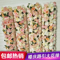 2019 New simulation flower plastic flower rose flower room decoration silk flower wedding wedding scene layout supplies