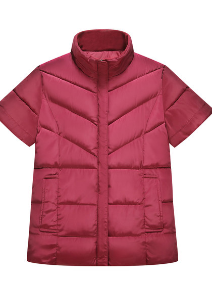 秋冬新款中老年男士带袖羽绒棉马甲外套爸爸加厚保暖背心短袖棉衣