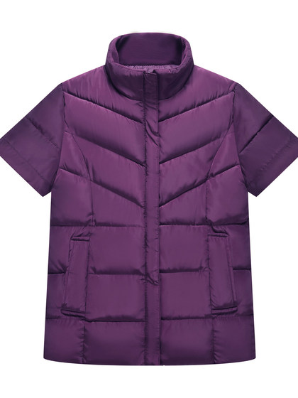 秋冬新款中老年男士带袖羽绒棉马甲外套爸爸加厚保暖背心短袖棉衣