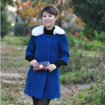 Kainu counter ແທ້ temperament fur collar ກາງ-ຍາວ coat mid-sleeve cashmere coat ຂົນສັດຂົນແມ່ຍິງ