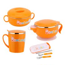 OMilan 304 Stainless Steel Children Great Children Cutlery Rice Bowls Water Glass Insulated Cups Chopsticks Spoon Fork Package Dress