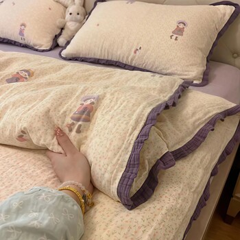 Four-Piece Bedding Set, Bed Sheet, Duvet Cover, Dormitory Single Three-Piece Bedding Set, Non-Cotton, Pure Cotton, Winter Brushed Fabric 4