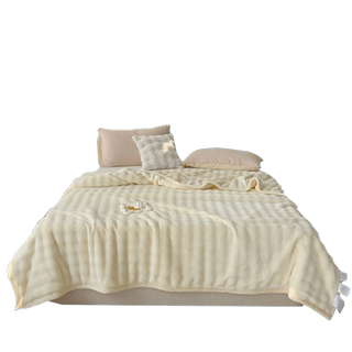 兔毛绒毛毯子午睡办公室珊瑚绒沙发空调盖毯加厚床上用儿童小被子