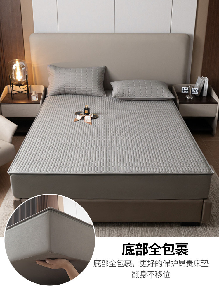Class a Quilted Fitted Sheet 2025 New Thickened Full-Cover Zipper Bed Cover Simmons Mattress Protector Universal for All Seasons 3