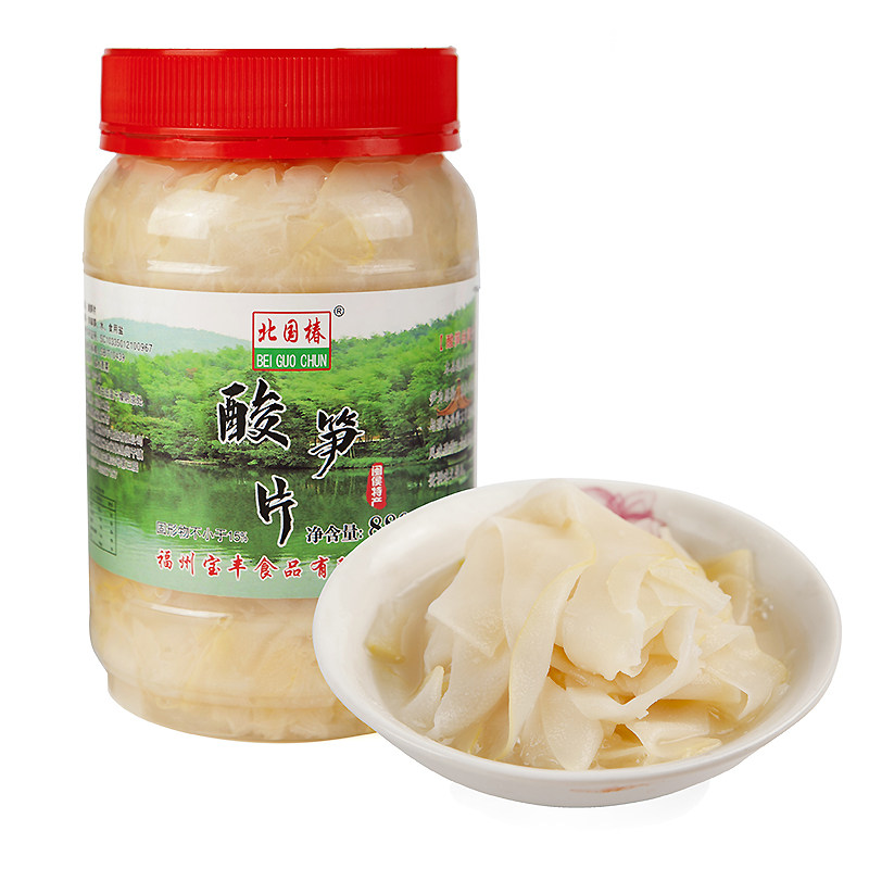 Fuzhou Flavor of Sour Asparagus Slices Boiled fish to fishy asparagus Asparagus Slices made of broth lactic acid asparagus 880 gr jar