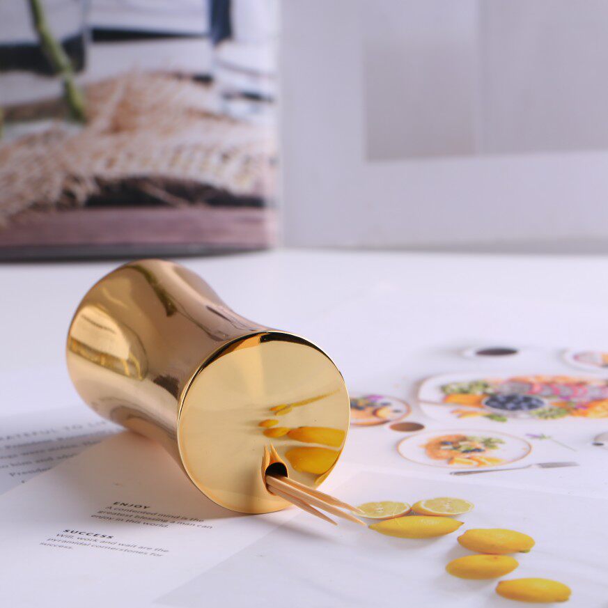 homein Nordic luxury gold 304 stainless steel tooth tooth tooth cans Hotel Restaurant specialized logo customization