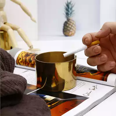 Golden ashtray 304 stainless steel ashtray ins dining room bar anti-drop thick ashtray custom logo