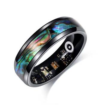 Cross-border vacuum colorful abalone shell smart ring sports step counting calories waterproof healthy sleep ring