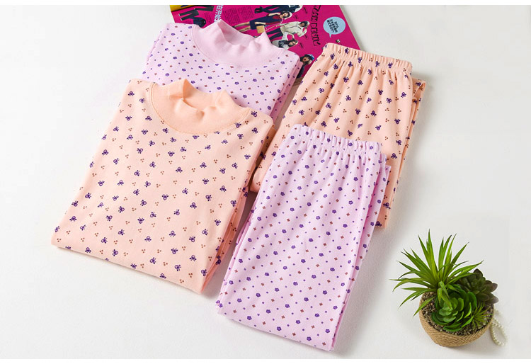 Ông già Qiuyi Qiuku phù hợp với cổ áo cao cổ Áo len cotton nữ cổ điển cộng với phân bón để tăng đồ lót nhiệt trung niên đồ bộ nữ mặc nhà