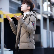 2021 new coat mens winter sports casual windproof and warm even cap cotton suit down jacket thickened with velvety.