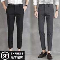 2022 new mens clothing 90% trouser-style single pleats 9 points casual business Western pants anti-wrinkle machine washable