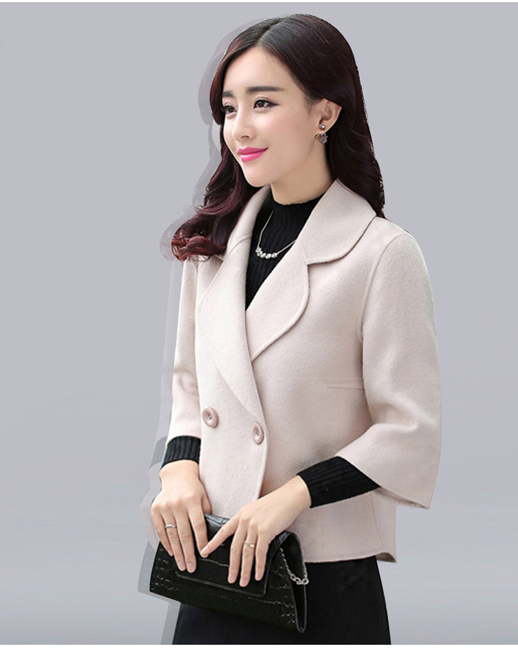 Áo len nhỏ nữ Hàn Quốc phiên bản 2018 mùa thu mới ngắn ngắn người đàn ông len gió nhỏ gió Nizi áo ao khoac nu