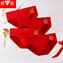 Yalu pure cotton briefs red zodiac year mens sports pure cotton large size young mens cotton briefs
