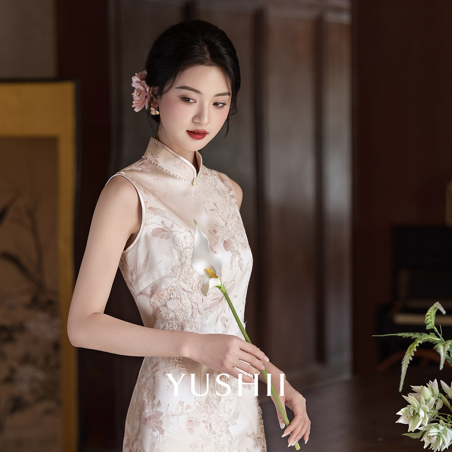 Женское платье-чонсам YUSHII engagement cheongsam 