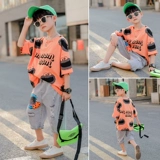 Летняя одежда, комплект, детская летняя форма для мальчиков, подходит для подростков, короткий рукав, в западном стиле, сезон 2021, детская одежда