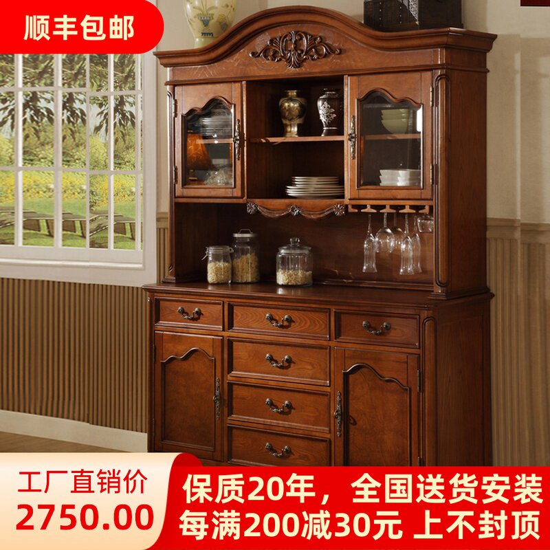 American Solid Wood Meal Cabinet European Cabinet Furnished Bowl Cabinet Solid Wood Locker Tea Cabinet