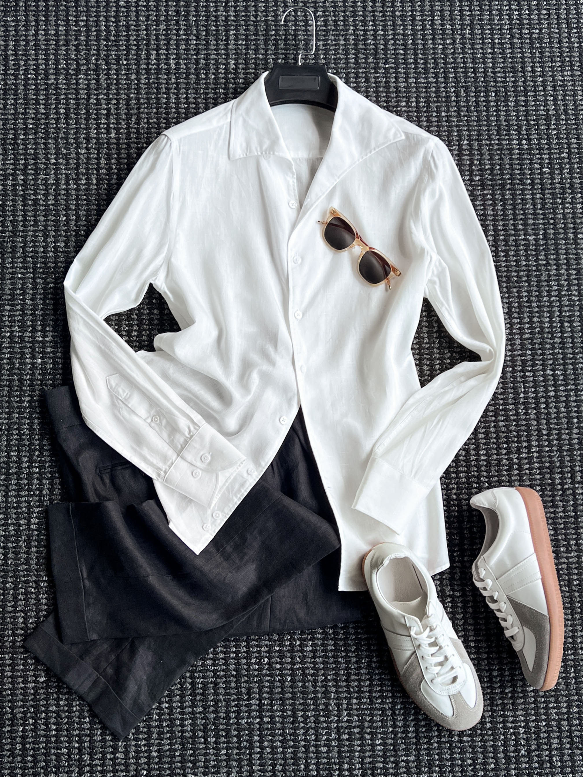 CssuGent那不勒斯皇后高级绅装一片领100%莱赛尔衬衫男绅士衬衣潮