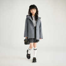 Childrens autumn and winter double-sided woolen coats girls woolen coats Korean style childrens coats little girls thickened warm clothes