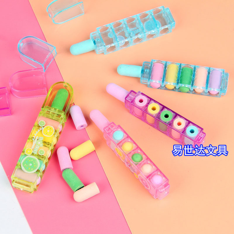Cartoon Children Erasers Creative Students With Elephant Leather Cute Korea Stationery Exchangeable Bullet Small Gift Prizes