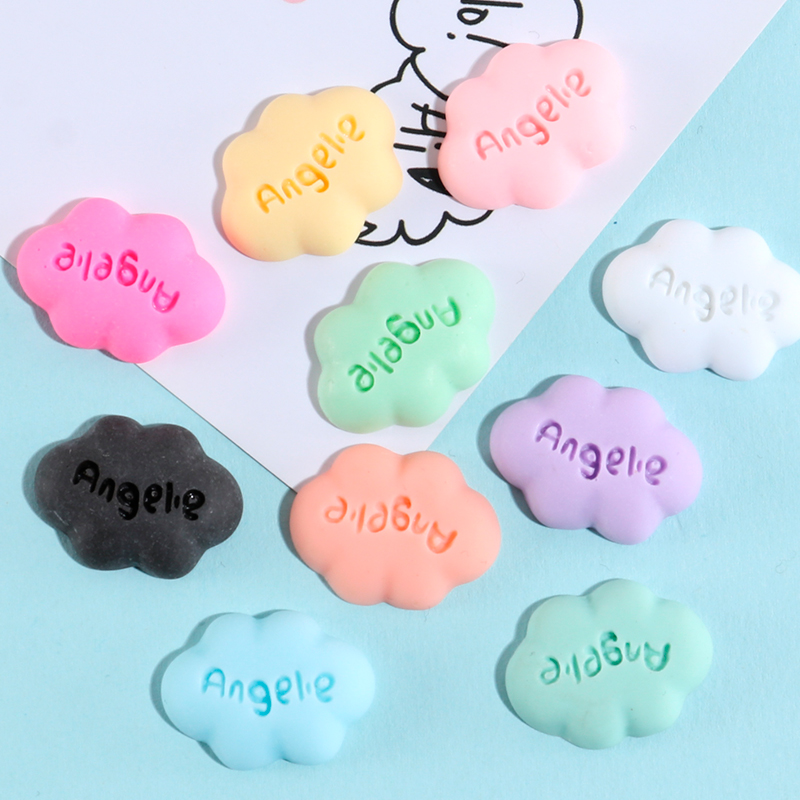 Cream cell phone protective shell handmade DIY material resin accessories Cloud resin Ange-e Cloud Smile Pink White Clouds