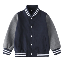 British style Navy blue button zipper school uniform Baseball uniform Spring and autumn mens and womens childrens sportswear Siming District Hongyi School