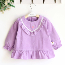 Cassie Kaqi new cute pointed collar lace thick corduroy girl autumn and winter overalls