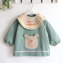 Weekend Cubs Corduroy Children Boy Waterproof Coat Baby Dining Clothes Bib Removable Bib