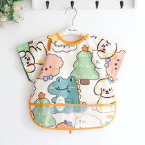 Meritocratic printed boy girl child cartoon round mouth waterproof baby rice clothing Tai Wai pocket baby dinner pocket