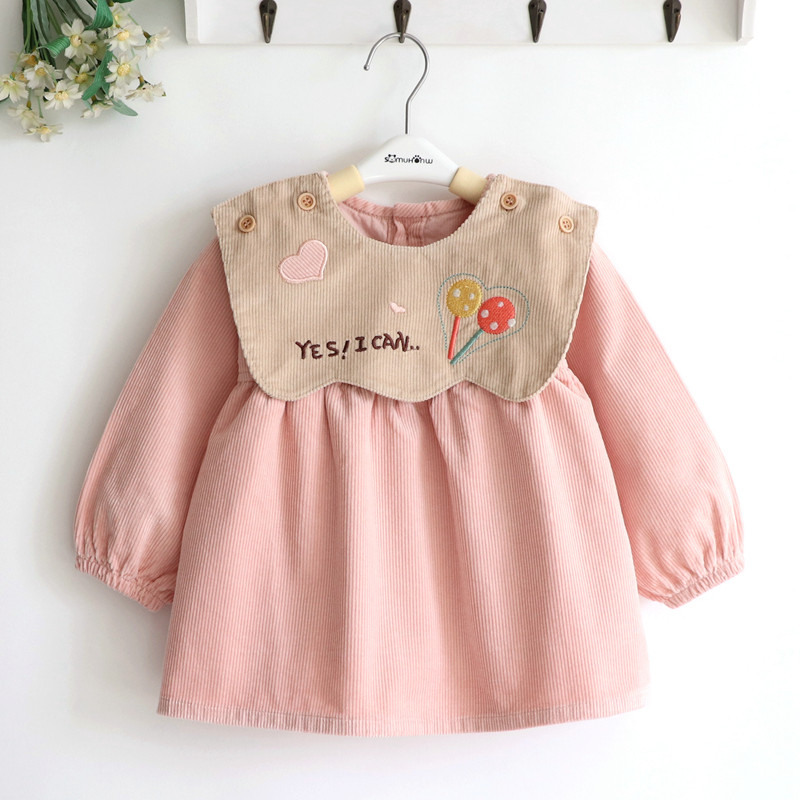 Loving Baton Candy Light Core Suede Girl Girl Baby Boy Waterproof Hood Clothing Bib Detachable 73-130