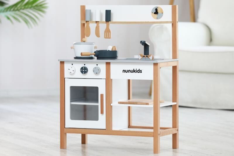 Large wooden children's play house kitchen toy cooking simulation play house toy baby kitchen set