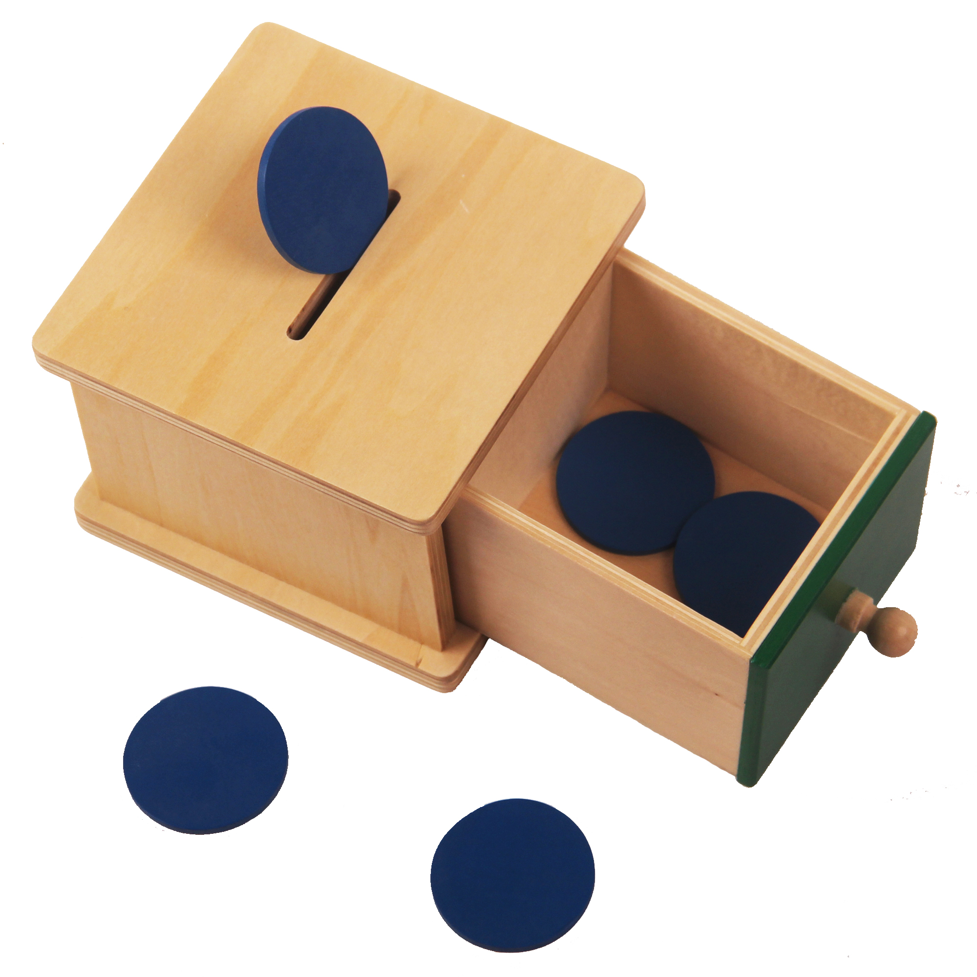 Montessori teaching aid discs and boxes Montesley coin box children's finger exercise hand-eye coordination children's puzzle play
