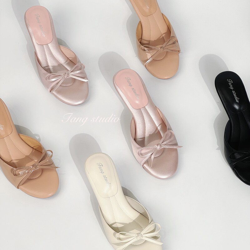 【Tang Studio】Cute Girlfriend Bowknot Strap High Heel Sandals with Detachable Thin Heel 5/7cm 【Tang Studio】Cute Girlfriend Bowknot Strap High Heel Sandals with Detachable Thin Heel 5/7cm