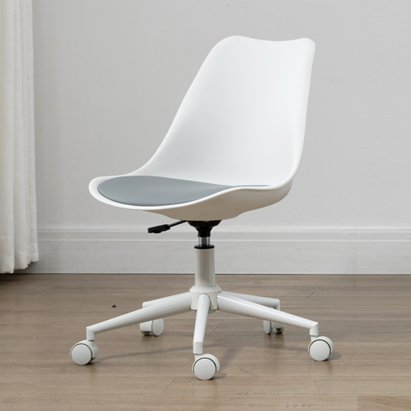 Modern Minimalist ins Computer Chair for Home Office Study with Adjustable Backrest, Suitable for Streamers and Students, White Chair