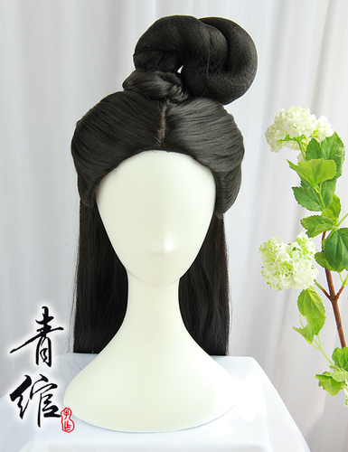 Chinese Hanfu wig princess fairy cosplay hair wig Han Fu Ru skirt wig headwear ancient costume cos Chang'e  Princess wig