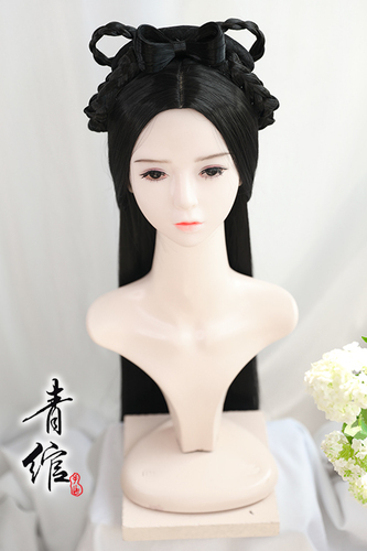 Chinese Hanfu wig princess fairy cosplay hair wig Han uniform waist Ru skirt Wei Jin Style Wig ancient costume Liu Yifei Little Dragon Girl cos headwear