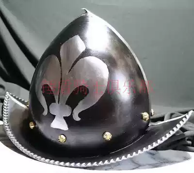 Spanish-style pot helmet Metal protective gear Historical reenactment Handicrafts
