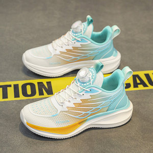 Boys' Sports Shoes 2026 New Model Children's Rotary Buckle Basketball Shoes Summer Breathable Mesh Running Shoes for Older Children