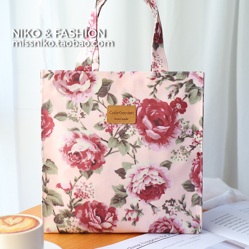 Korean Retro Light Luxury Waterproof Oxford Cloth Floral Casual Handbag A4 Shoulder Bag Tote Bag Flower Bag Korean Retro Light Luxury Waterproof Oxford Cloth Floral Casual Handbag A4 Shoulder Bag Tote Bag Flower Bag