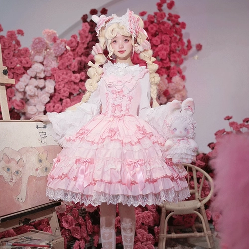 Оригинальный дизайн юбка Lolita в Jijinyuan [Расположенная ноутбука] Древняя и ранняя кукла Sense Second Group Full Dreseration
