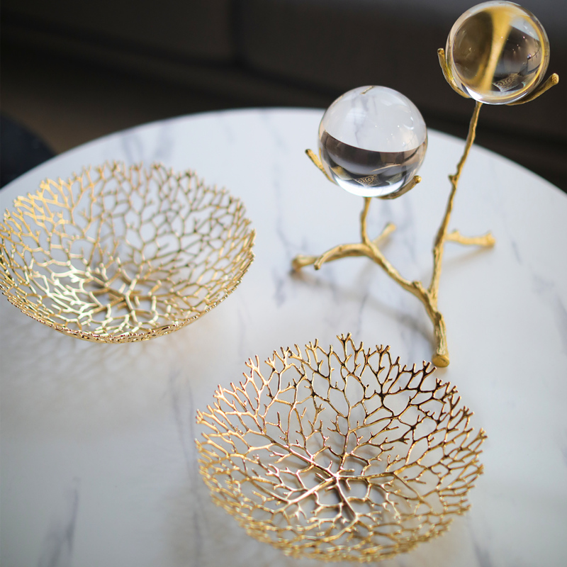 Nordic Light Lavish Style Fruit Pan Creative Living Room Tea Table Fruit Pan Swing Piece Home Minimalist Modern Net Red Snacks Pan