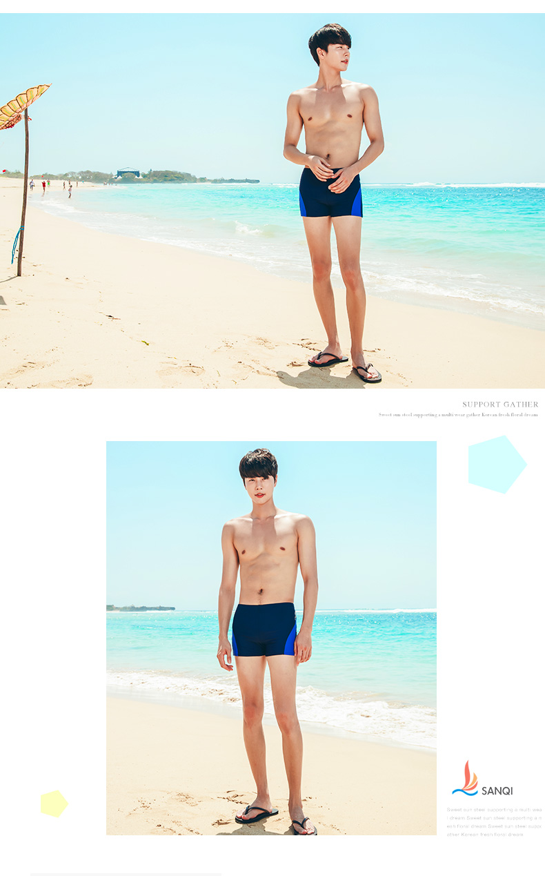 Sanqi 2019 áo tắm mới bơi thân màu đen thời trang boxer eo thấp gợi cảm kích thước lớn chống lỏng quần ngáy bơi nam - Nam bơi đầm quần bơi nam tam giác