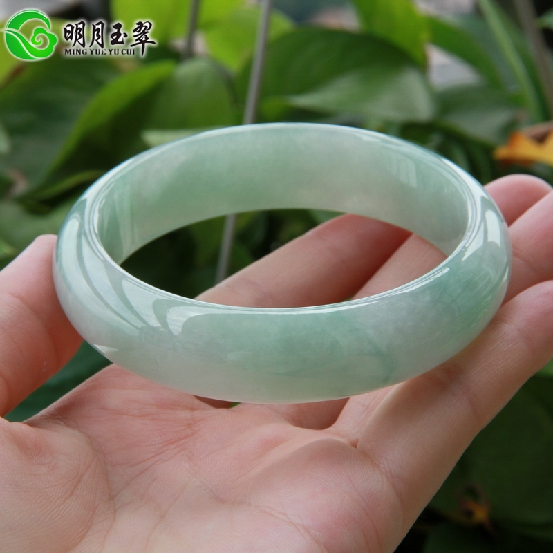 76904 ring mouth 59 Old pit emerald bracelet a jade bracelet ice glutinous full color jade bracelet Myanmar jade certificate