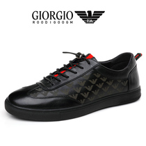 Lideng Armani mens shoes 2022 new shoes mens leather business casual sneakers luxury British leather shoes