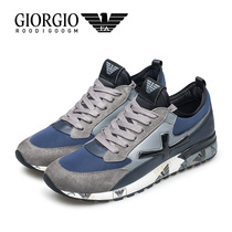 Luxury Lideng Armani Mens Shoes Casual Leather Shoes Trend Spring and Autumn New Leather Sports Shoes Mens Travel Shoes