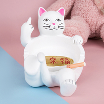 Kirin funny good luck cat ashtray opening gift fortune cat shop gift mini fortune cat accessories