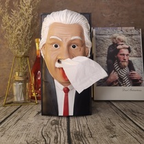 Desktop napkin tissue box living room coffee table light luxury drawing paper box simple personality design sense retro decorations ornaments