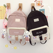 Casual Collision Color Student Bag Han Version Little Fresh Girl Double Shoulder Bag Remedial Class Super Light Backpack Cute Children Bag
