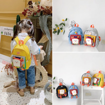 Tidal Tong Fashion Coloured Ocean Gas Double Shoulder Bag Small Kids Out Tour Super Light Backpack Male Girl Handsome 100 hitch a little bag
